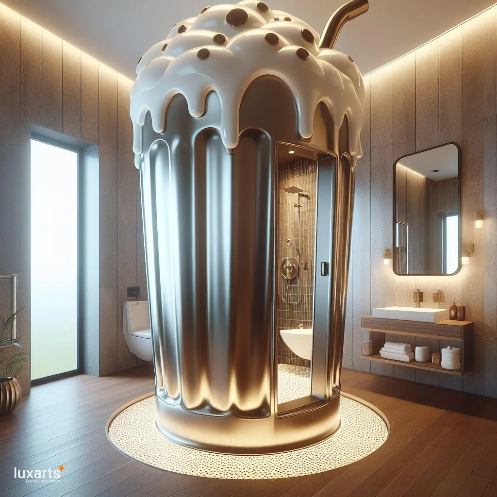 Sweet Escape: Milkshake Cup-Shaped Standing Bathroom for Whimsical Relaxation luxarts milkshake cup shaped standing bathroom 2 jpg