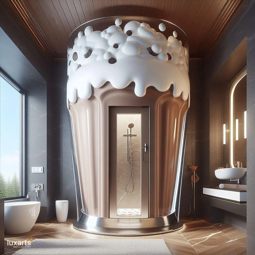 Sweet Escape: Milkshake Cup-Shaped Standing Bathroom for Whimsical Relaxation luxarts milkshake cup shaped standing bathroom 3 jpg