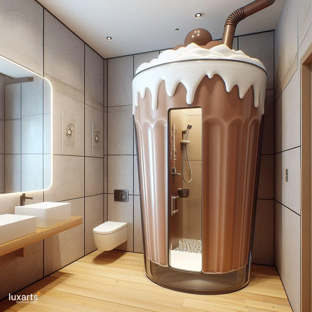 Sweet Escape: Milkshake Cup-Shaped Standing Bathroom for Whimsical Relaxation luxarts milkshake cup shaped standing bathroom 5 jpg