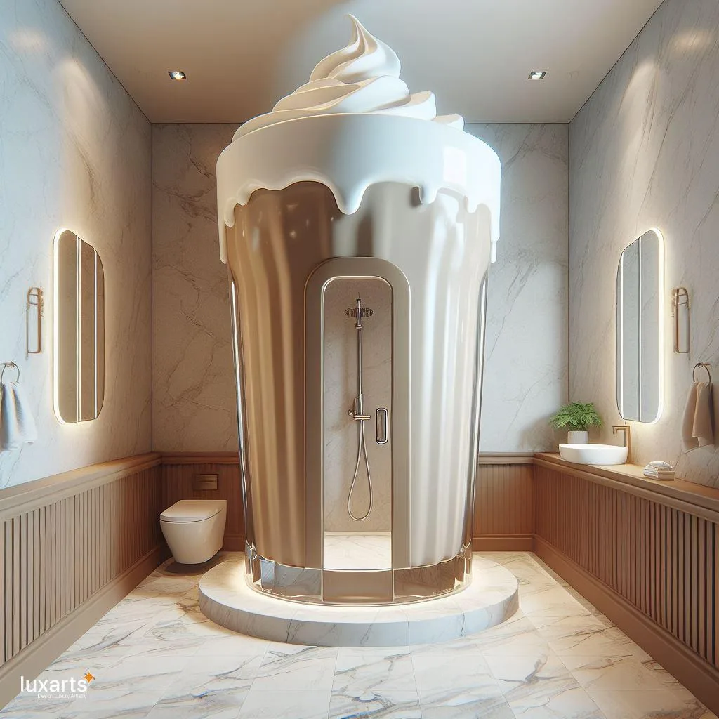 Sweet Escape: Milkshake Cup-Shaped Standing Bathroom for Whimsical Relaxation luxarts milkshake cup shaped standing bathroom 8 jpg