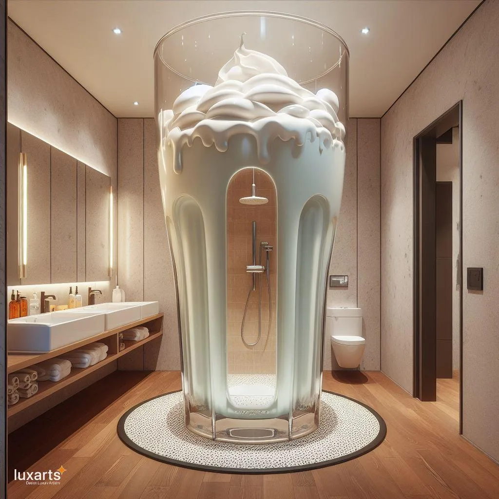 Sweet Escape: Milkshake Cup-Shaped Standing Bathroom for Whimsical Relaxation luxarts milkshake cup shaped standing bathroom 9 jpg