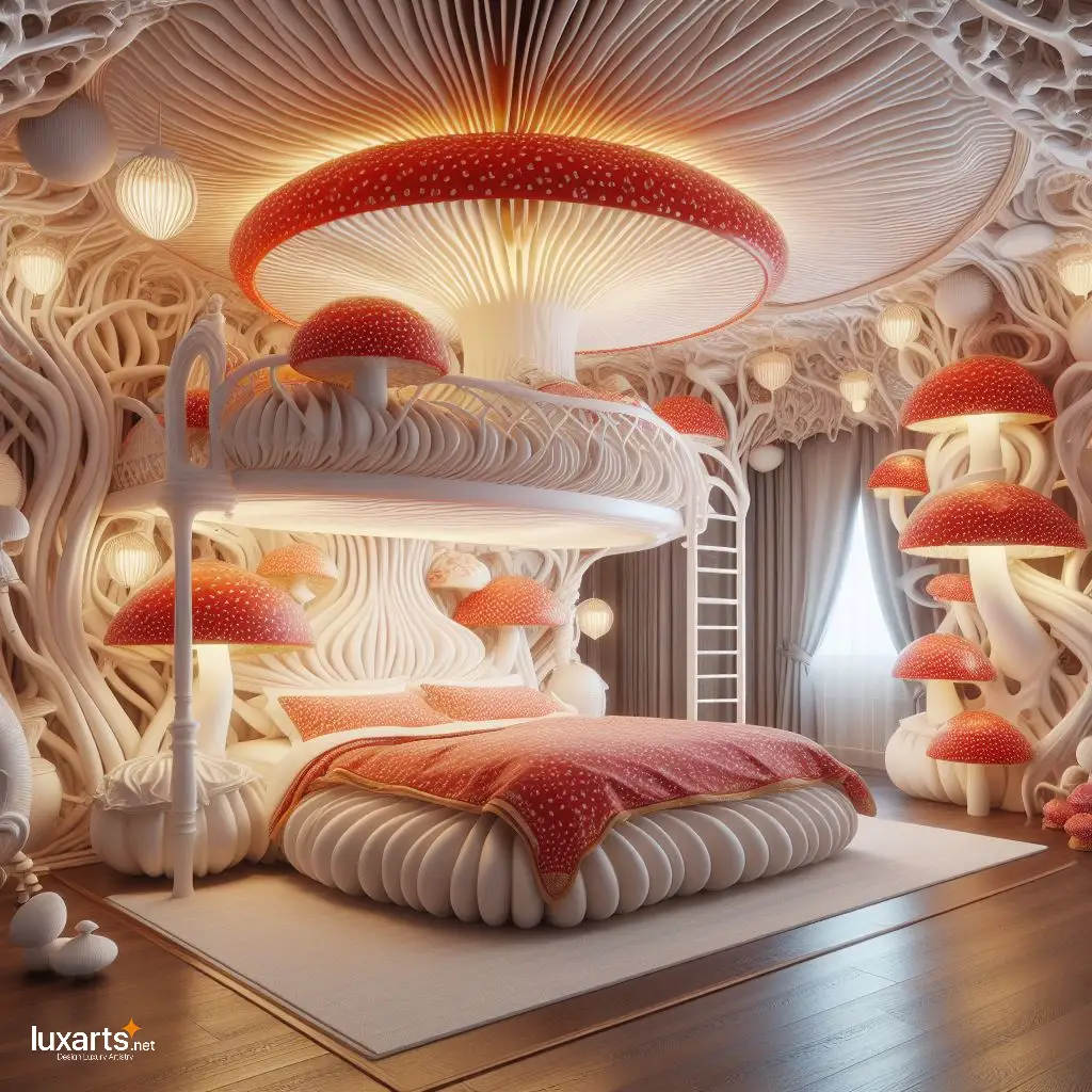 Whimsical Dreams: Mushroom Bunk Bed for Enchanted Sleepovers luxarts mushroom bunk bed 11