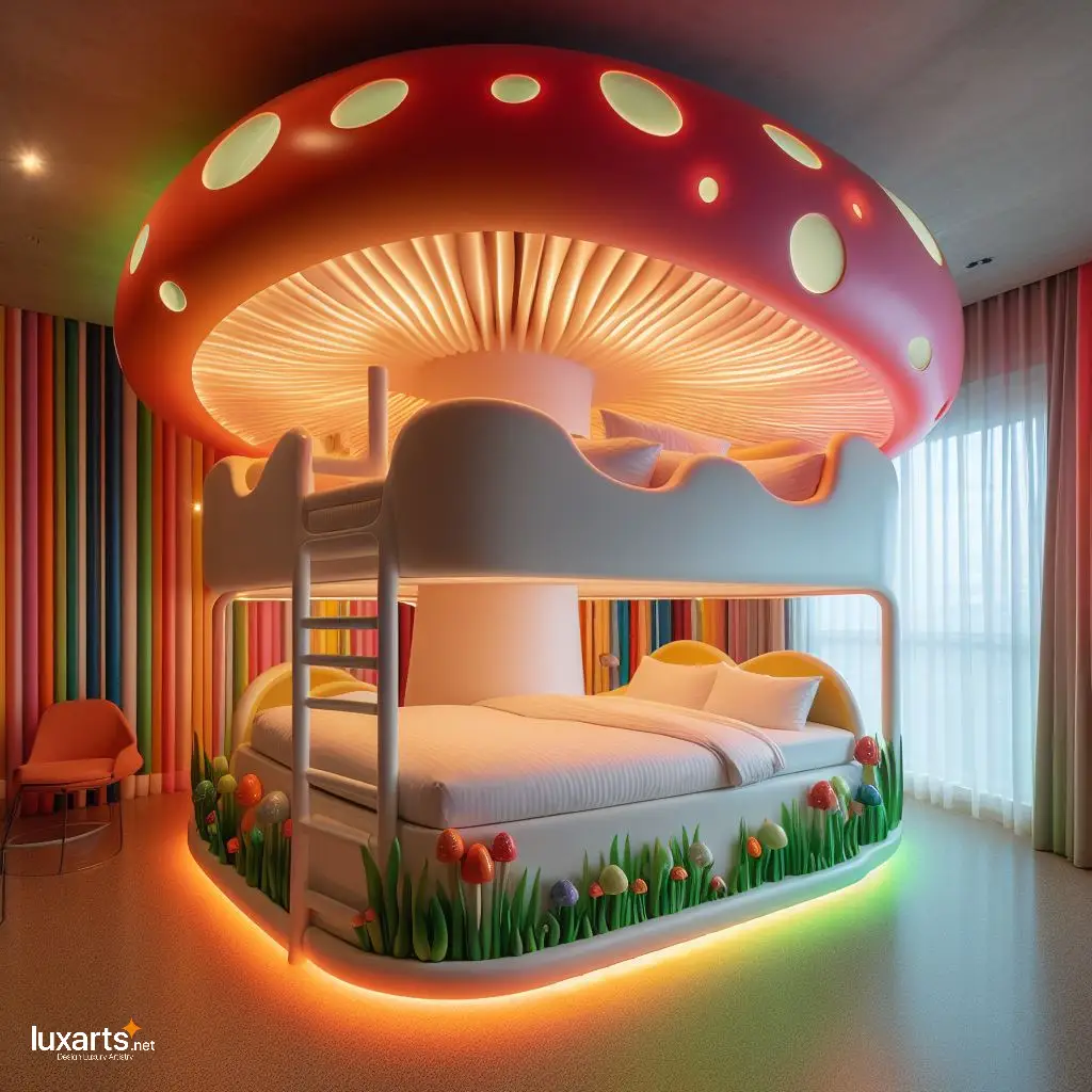 Whimsical Dreams: Mushroom Bunk Bed for Enchanted Sleepovers luxarts mushroom bunk bed 12
