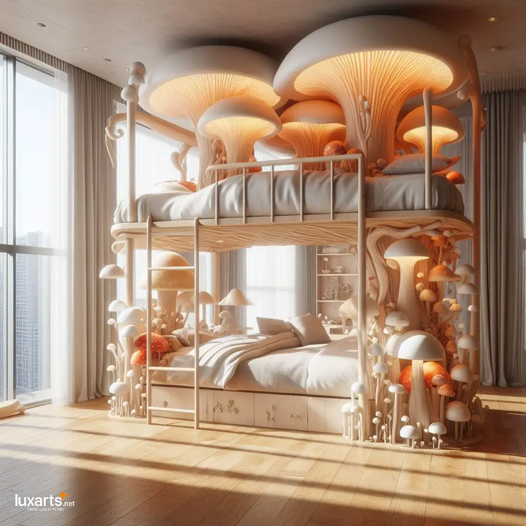 Whimsical Dreams: Mushroom Bunk Bed for Enchanted Sleepovers luxarts mushroom bunk bed 3