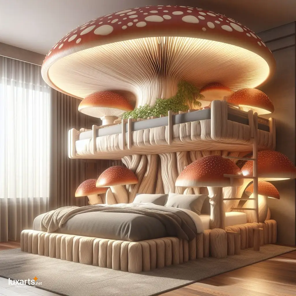 Whimsical Dreams: Mushroom Bunk Bed for Enchanted Sleepovers luxarts mushroom bunk bed 5