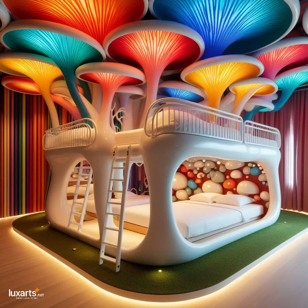 Whimsical Dreams: Mushroom Bunk Bed for Enchanted Sleepovers luxarts mushroom bunk bed 6