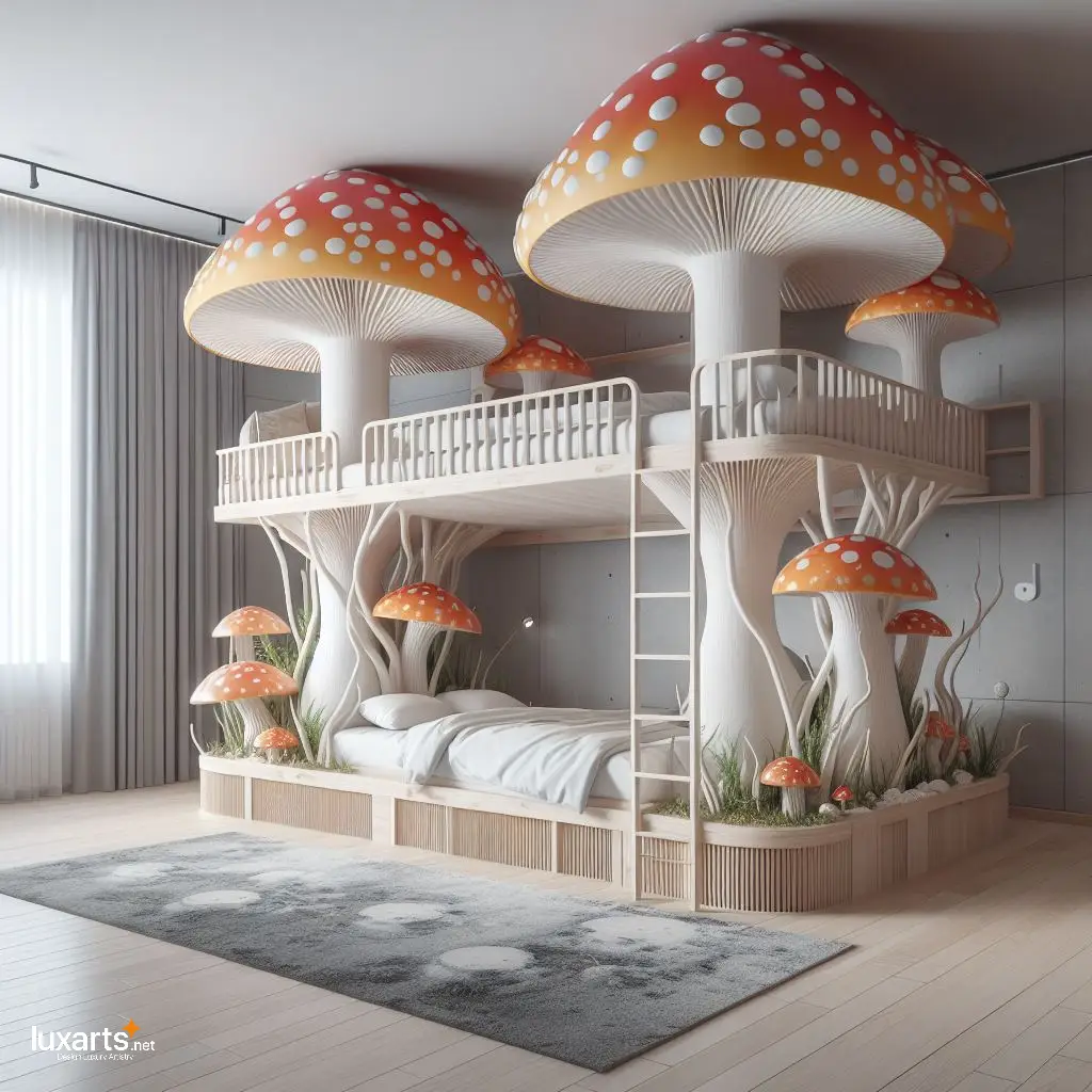Whimsical Dreams: Mushroom Bunk Bed for Enchanted Sleepovers luxarts mushroom bunk bed 7
