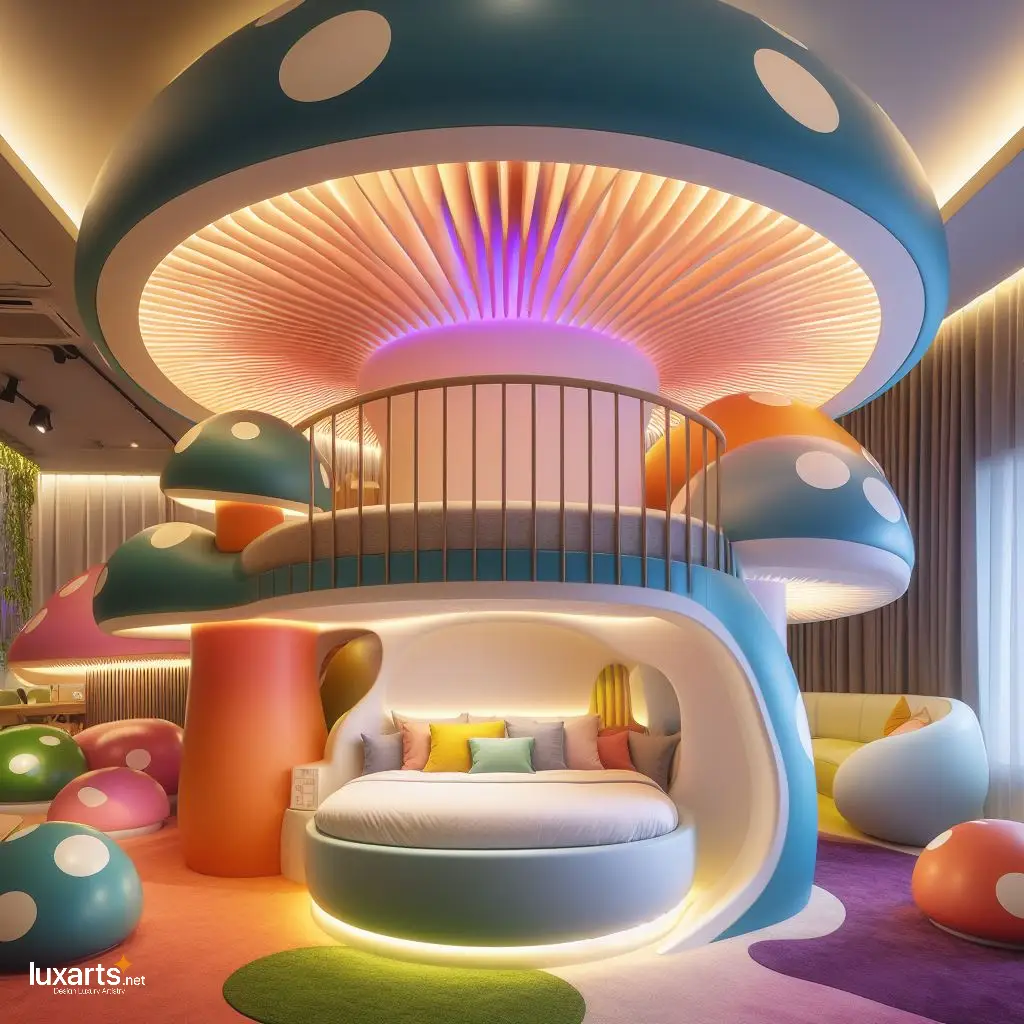 Whimsical Dreams: Mushroom Bunk Bed for Enchanted Sleepovers luxarts mushroom bunk bed 8