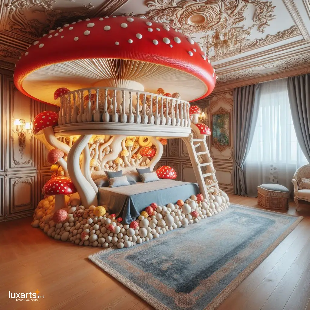 Whimsical Dreams: Mushroom Bunk Bed for Enchanted Sleepovers luxarts mushroom bunk bed 9