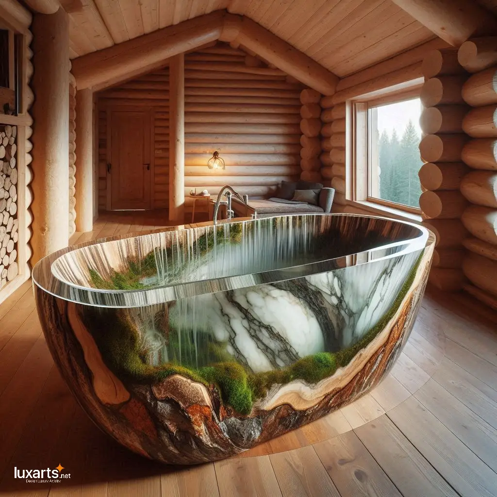 Wood and Epoxy Bathtubs Inspired by Nature: Immerse in Natural Elegance luxarts nature inspired wood and epoxy bathtubs 15