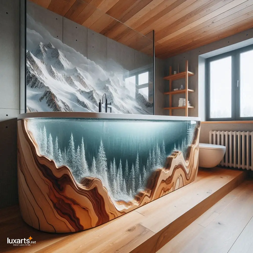 Wood and Epoxy Bathtubs Inspired by Nature: Immerse in Natural Elegance luxarts nature inspired wood and epoxy bathtubs 16