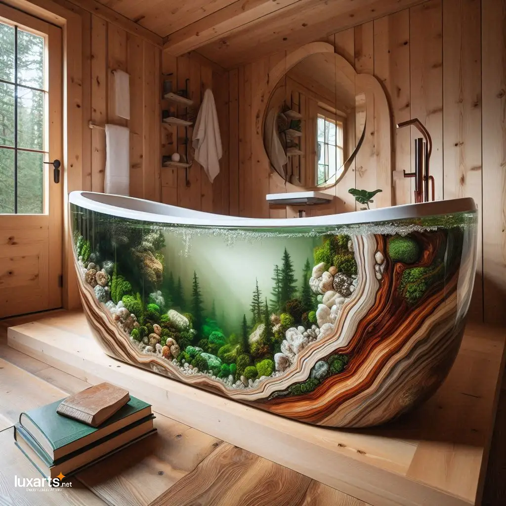 Wood and Epoxy Bathtubs Inspired by Nature: Immerse in Natural Elegance luxarts nature inspired wood and epoxy bathtubs 3