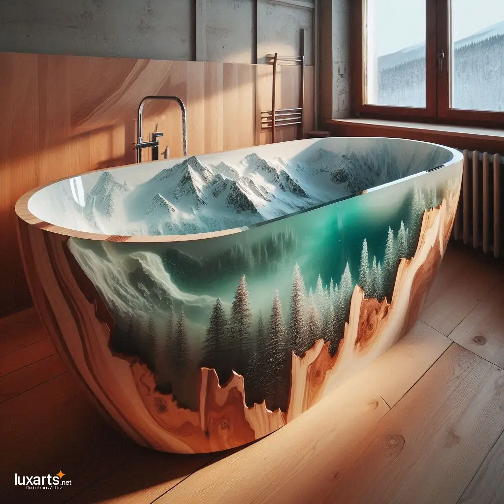 Wood and Epoxy Bathtubs Inspired by Nature: Immerse in Natural Elegance luxarts nature inspired wood and epoxy bathtubs 6
