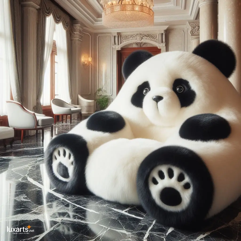 Panda Shaped Fur Lounge Chairs: Cozy Comfort with a Playful Twist luxarts panda shaped fur lounge chairs 7