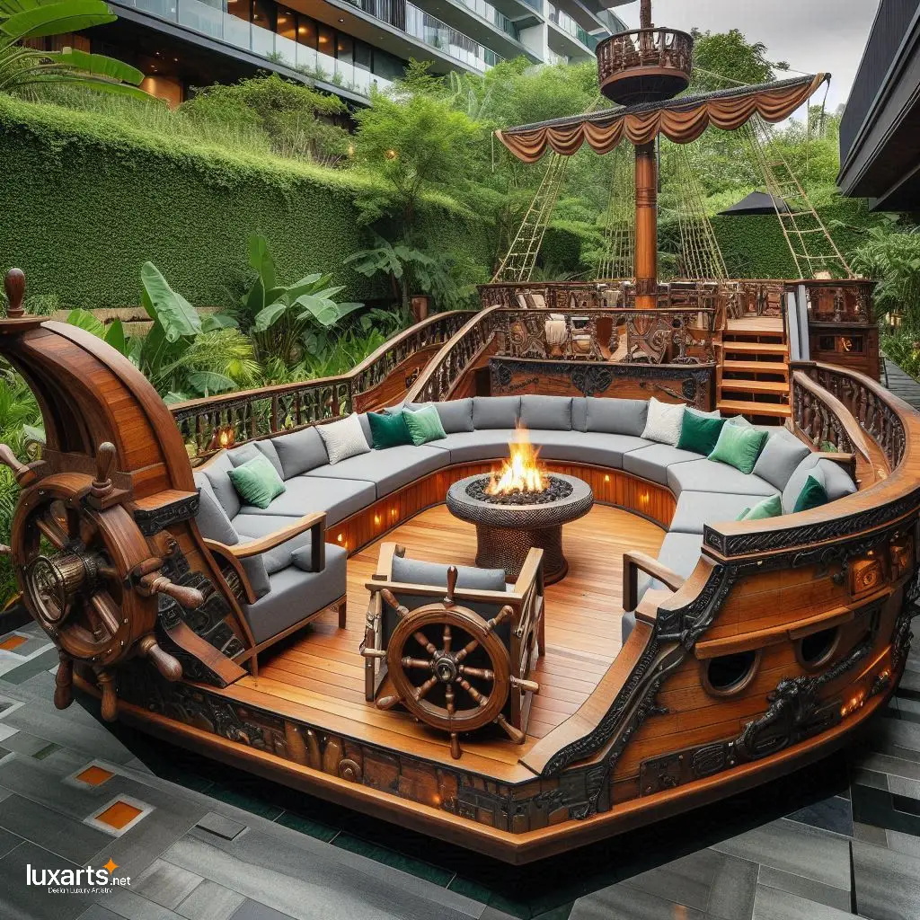 Pirate Ship Patio Conversation Sofas for Swashbuckling Gatherings luxarts pirate ship patio conversation sofas 6