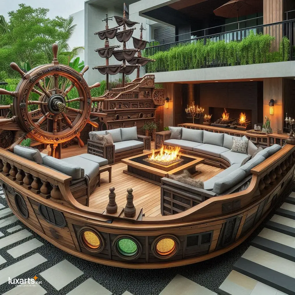Pirate Ship Patio Conversation Sofas for Swashbuckling Gatherings luxarts pirate ship patio conversation sofas 8