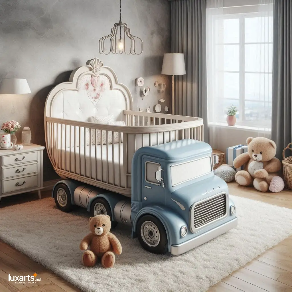 Semi-Truck Crib: Where Little Ones Drift into Dream Highways luxarts semi truck crib 6