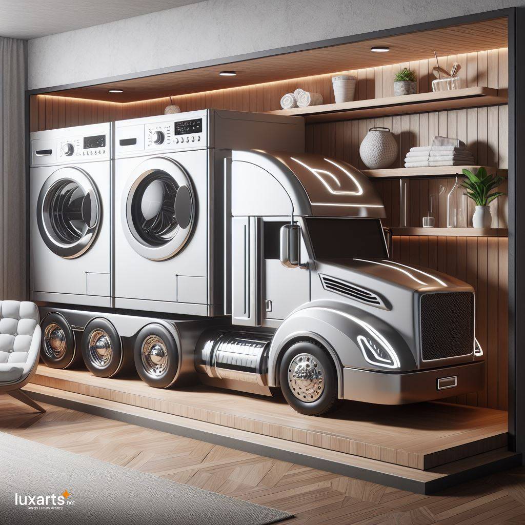 Semi Truck Inspired Washer & Dryer Sets: Revolutionizing Laundry with Style luxarts semi truck washer dryer sets 10