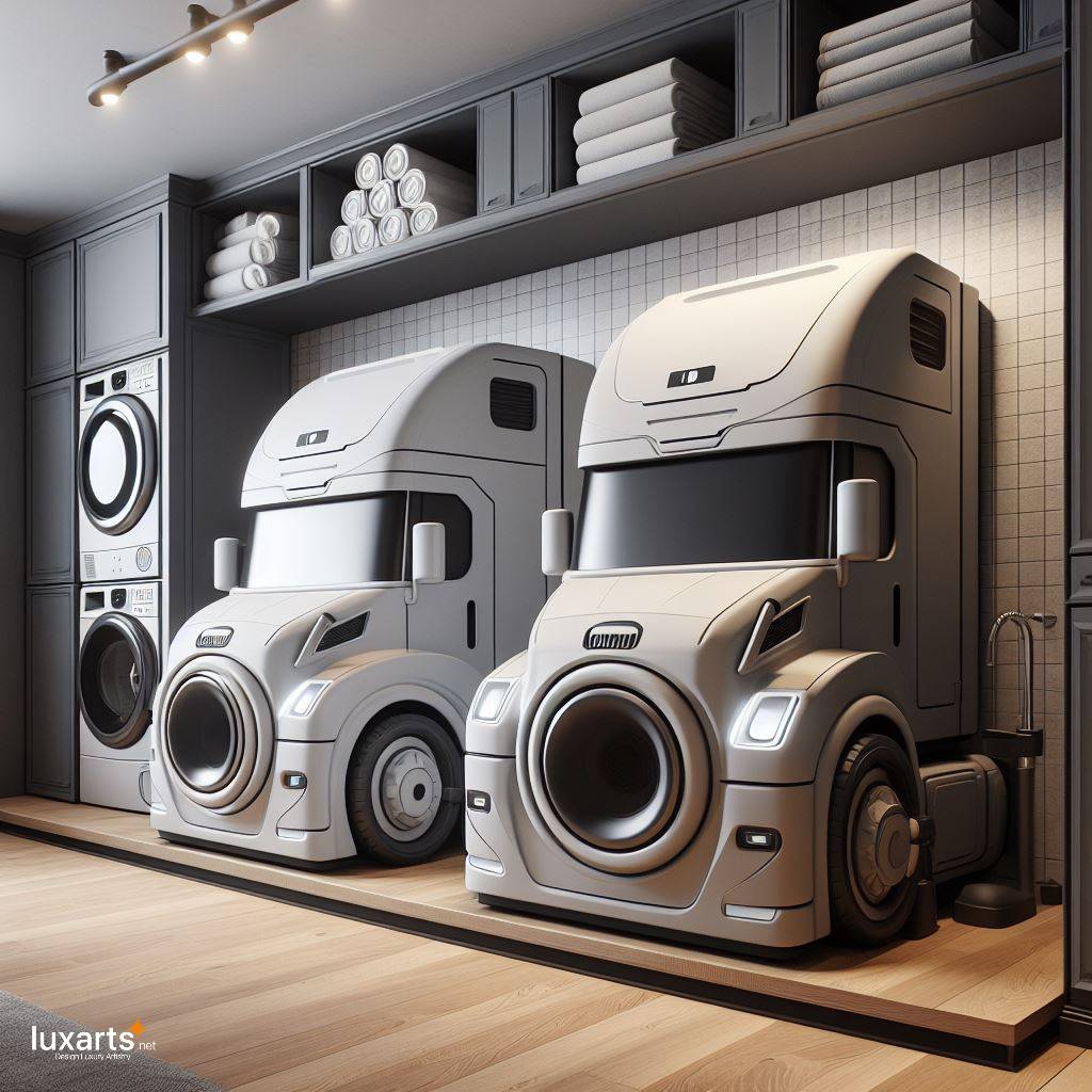 Semi Truck Inspired Washer & Dryer Sets: Revolutionizing Laundry with Style luxarts semi truck washer dryer sets 4
