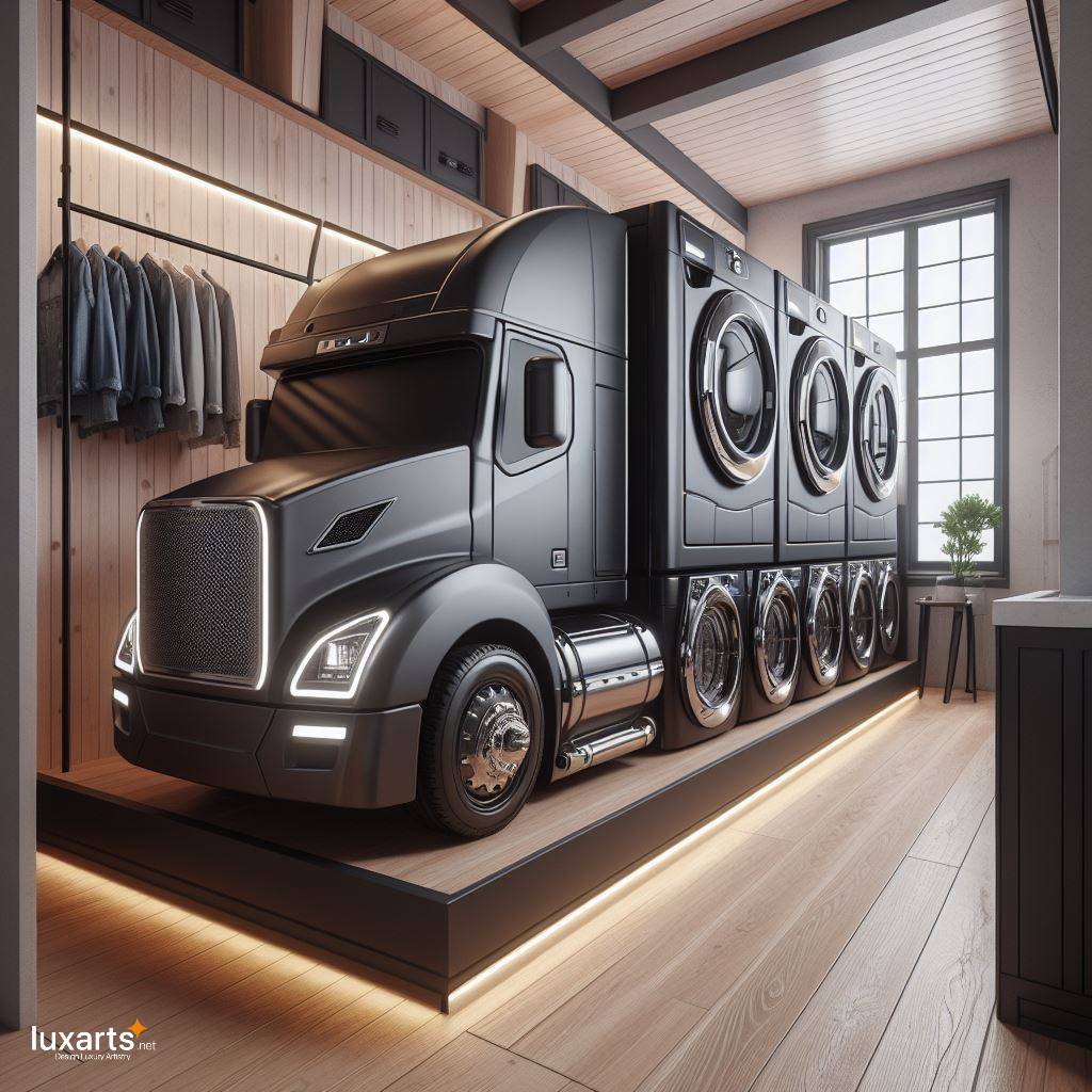 Semi Truck Inspired Washer & Dryer Sets: Revolutionizing Laundry with Style luxarts semi truck washer dryer sets 6