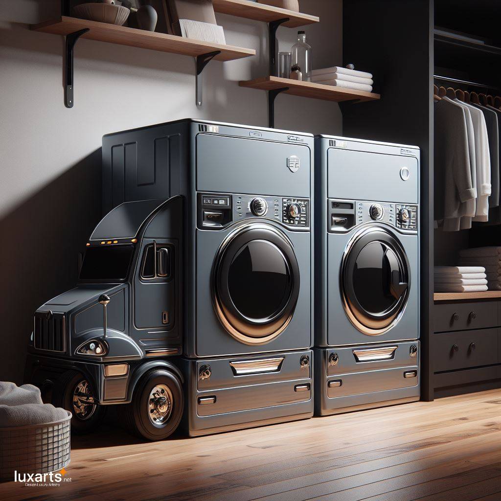 Semi Truck Inspired Washer & Dryer Sets: Revolutionizing Laundry with Style luxarts semi truck washer dryer sets 8