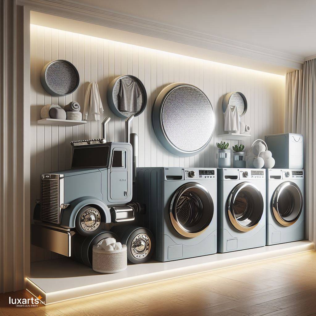 Semi Truck Inspired Washer & Dryer Sets: Revolutionizing Laundry with Style luxarts semi truck washer dryer sets 9
