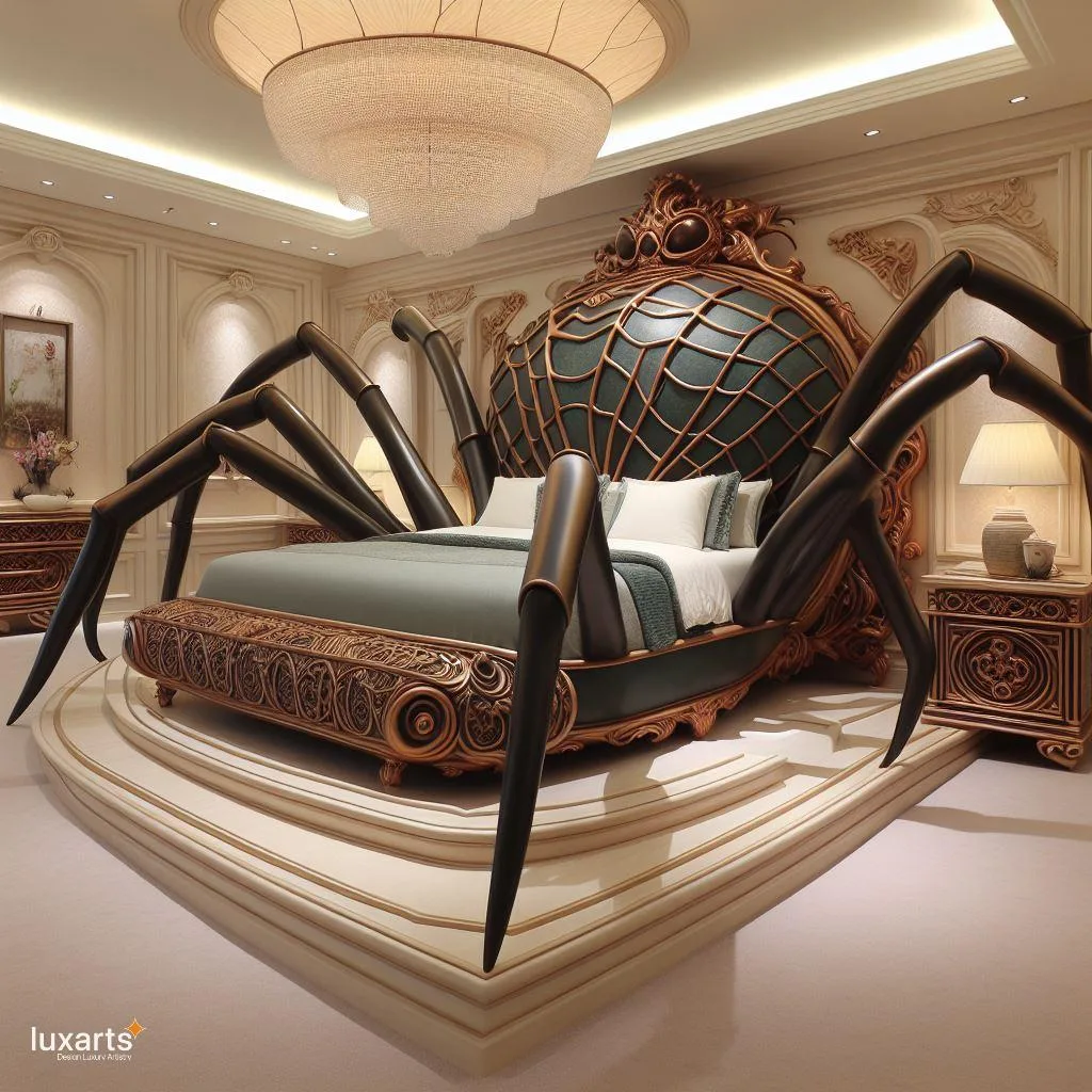 Embrace the Web of Comfort: Spider-Inspired Bed for Arachnid Enthusiasts luxarts spider inspired beds 1 jpg
