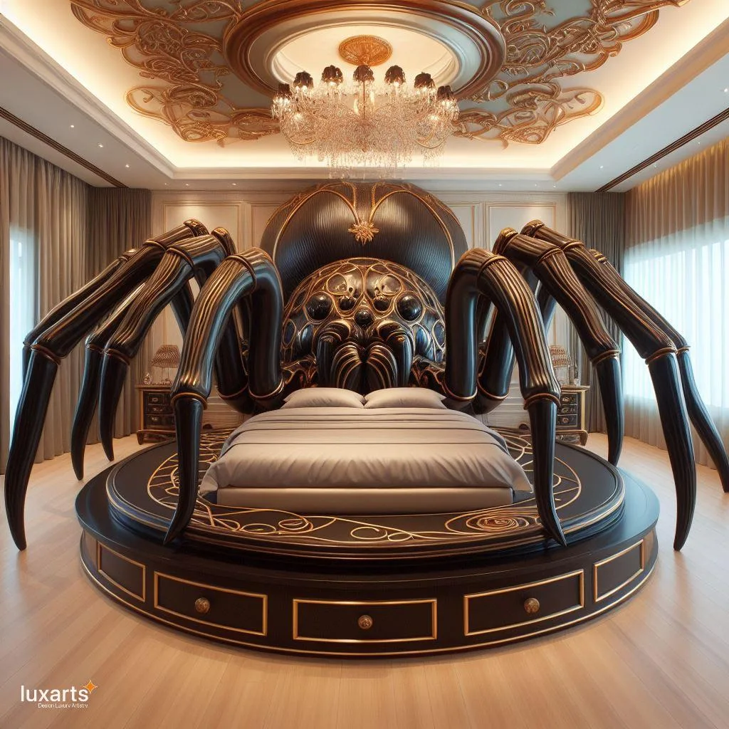 Embrace the Web of Comfort: Spider-Inspired Bed for Arachnid Enthusiasts luxarts spider inspired beds 4 jpg