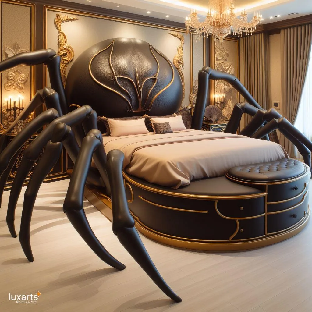 Embrace the Web of Comfort: Spider-Inspired Bed for Arachnid Enthusiasts luxarts spider inspired beds 5 jpg