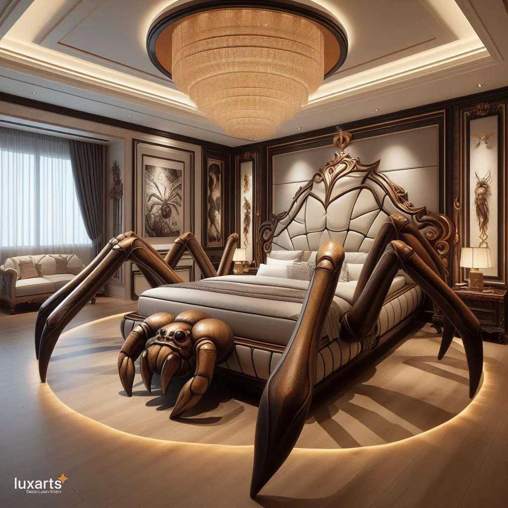 Embrace the Web of Comfort: Spider-Inspired Bed for Arachnid Enthusiasts luxarts spider inspired beds 7 jpg