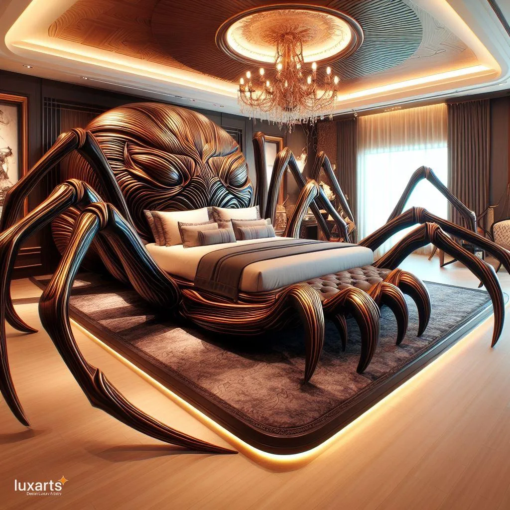 Embrace the Web of Comfort: Spider-Inspired Bed for Arachnid Enthusiasts luxarts spider inspired beds 9 jpg