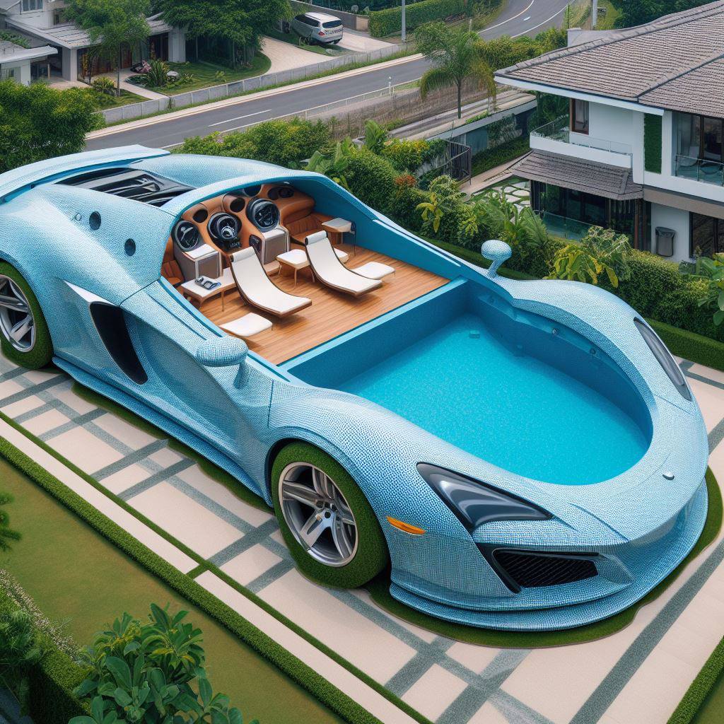 Supercar-Inspired Pool Designs for High-Octane Relaxation luxarts super car pool 1