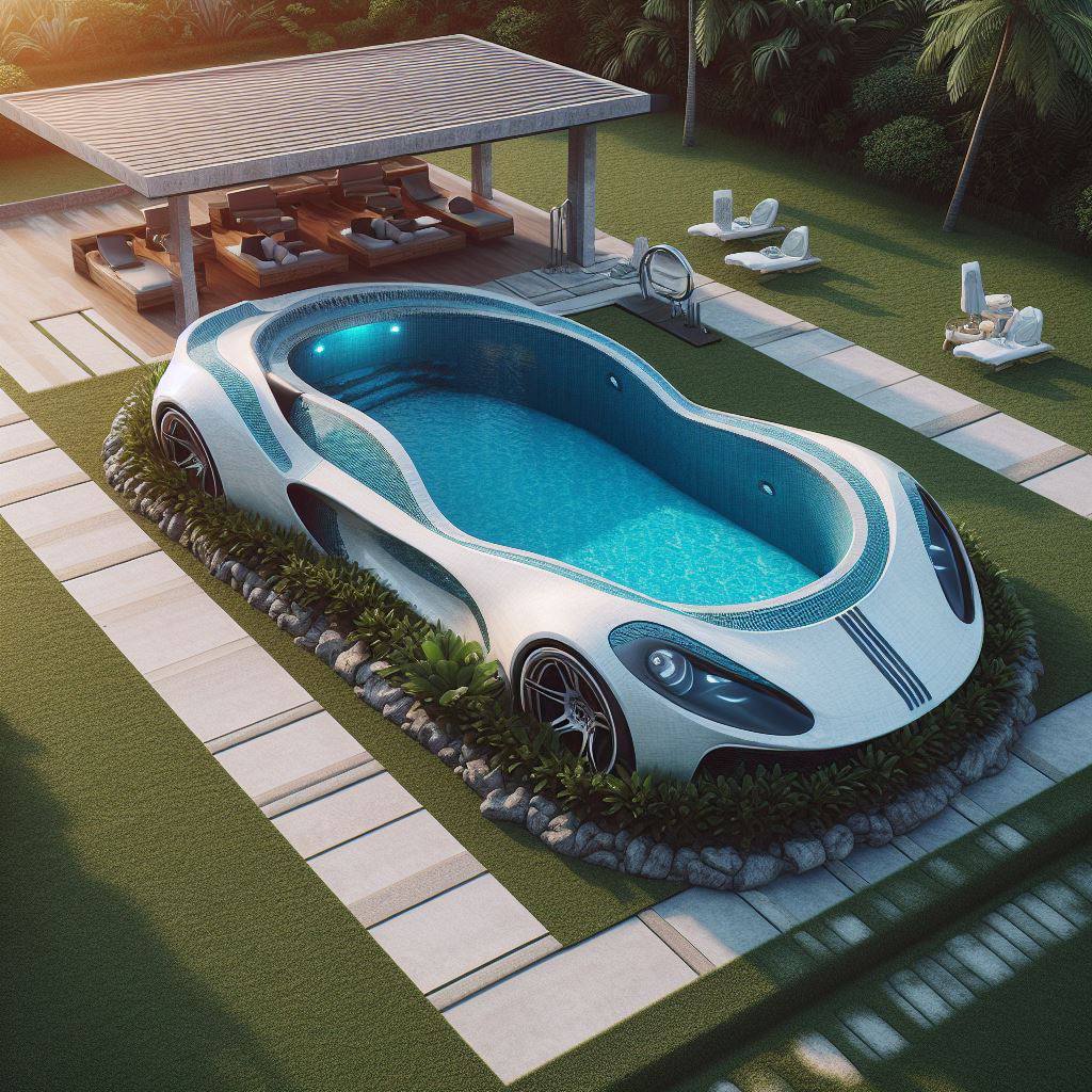 Supercar-Inspired Pool Designs for High-Octane Relaxation luxarts super car pool 2