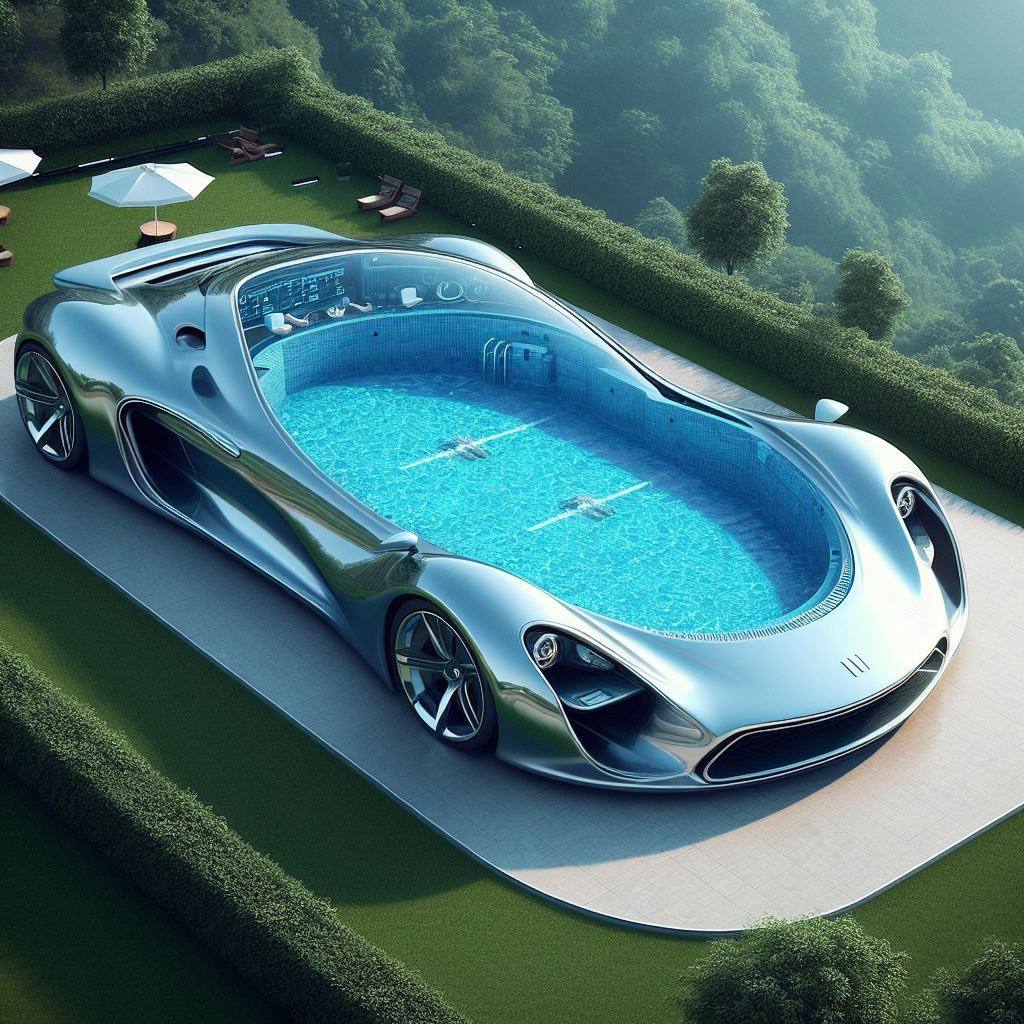 Supercar-Inspired Pool Designs for High-Octane Relaxation luxarts super car pool 3