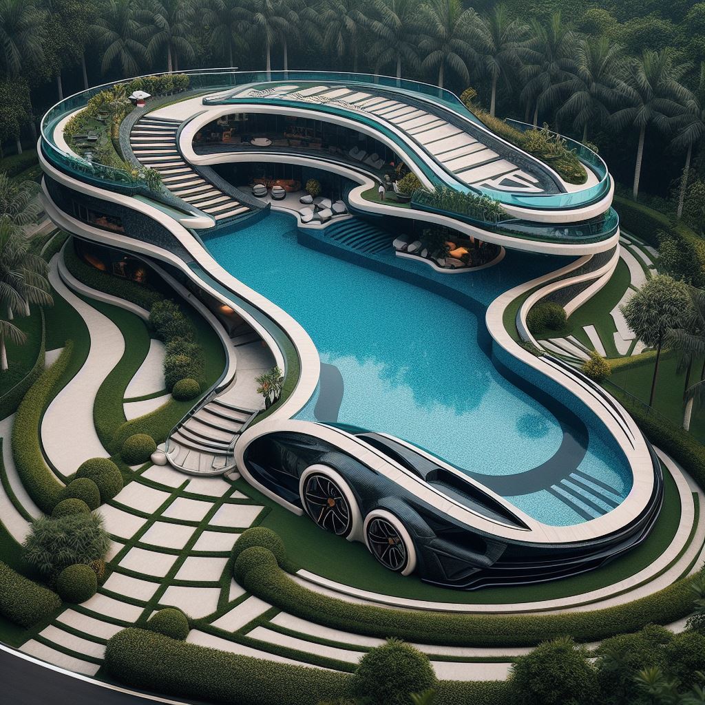Supercar-Inspired Pool Designs for High-Octane Relaxation luxarts super car pool 5