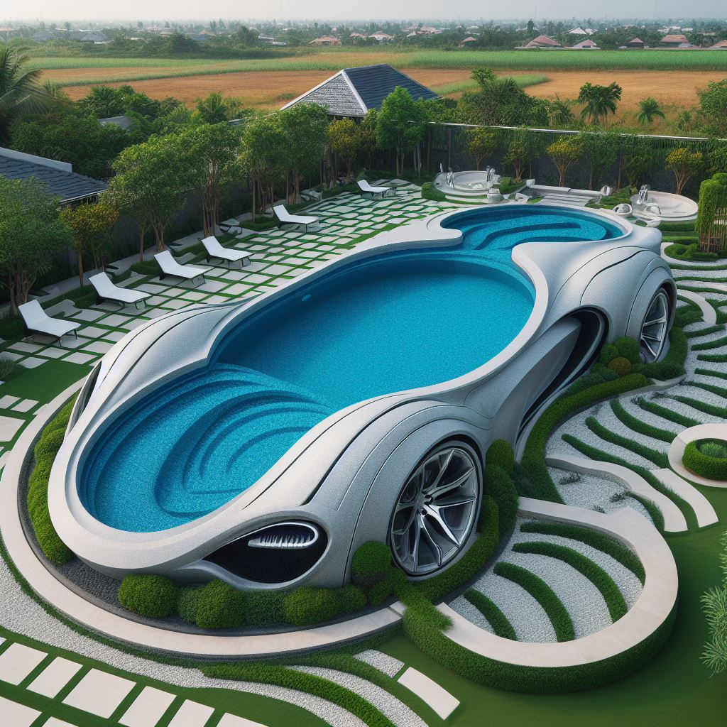 Supercar-Inspired Pool Designs for High-Octane Relaxation luxarts super car pool 6
