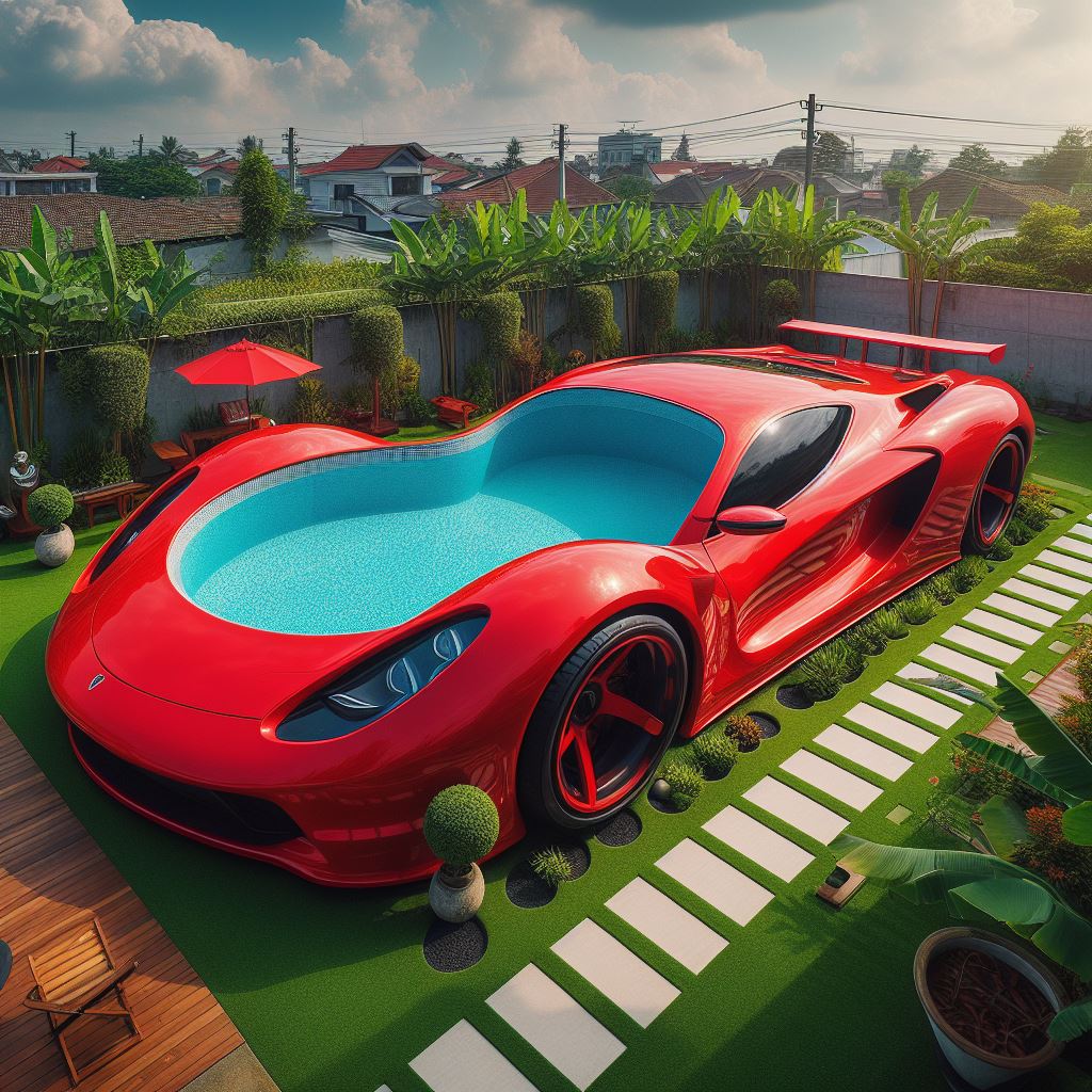 Supercar-Inspired Pool Designs for High-Octane Relaxation luxarts super car pool 7