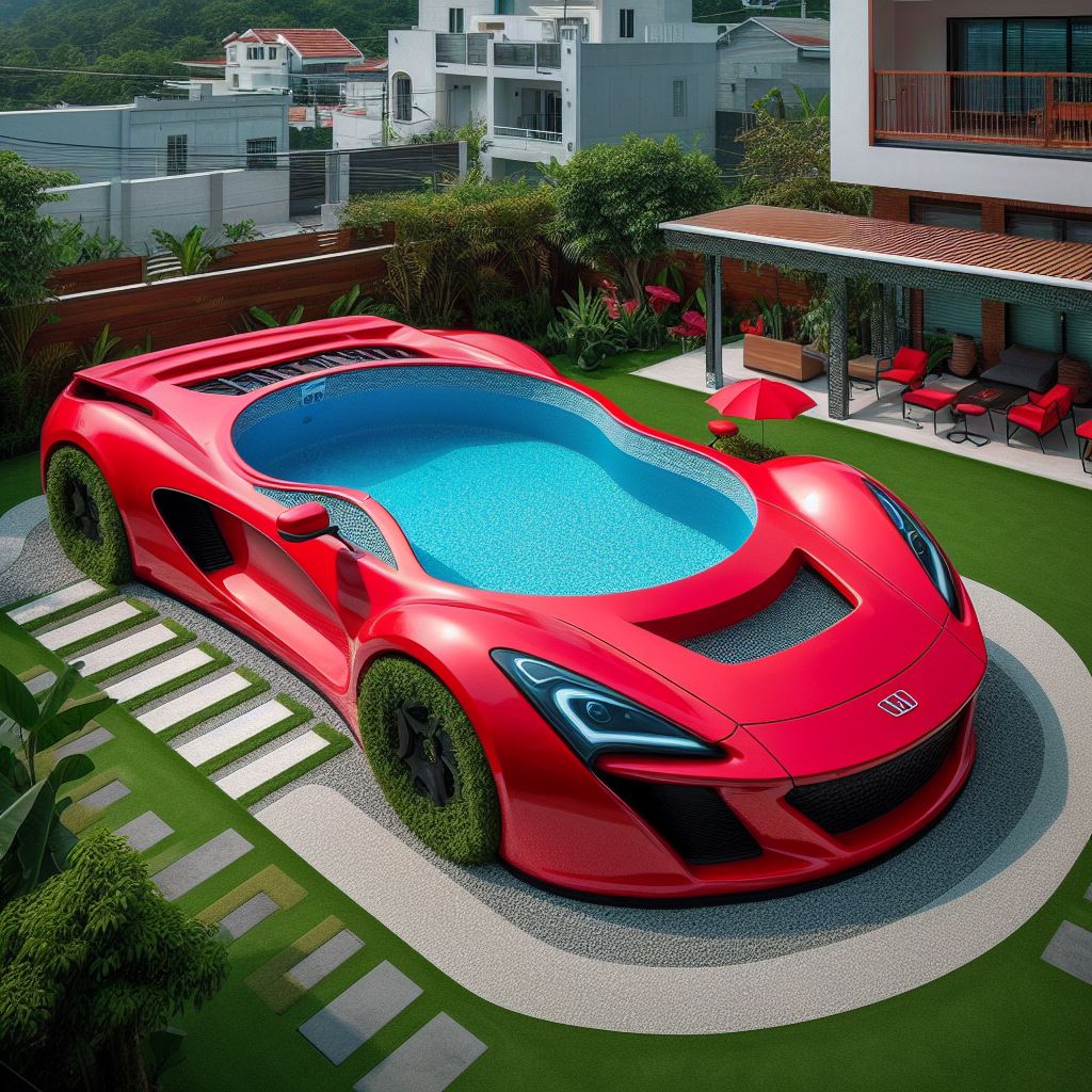 Supercar-Inspired Pool Designs for High-Octane Relaxation luxarts super car pool 8