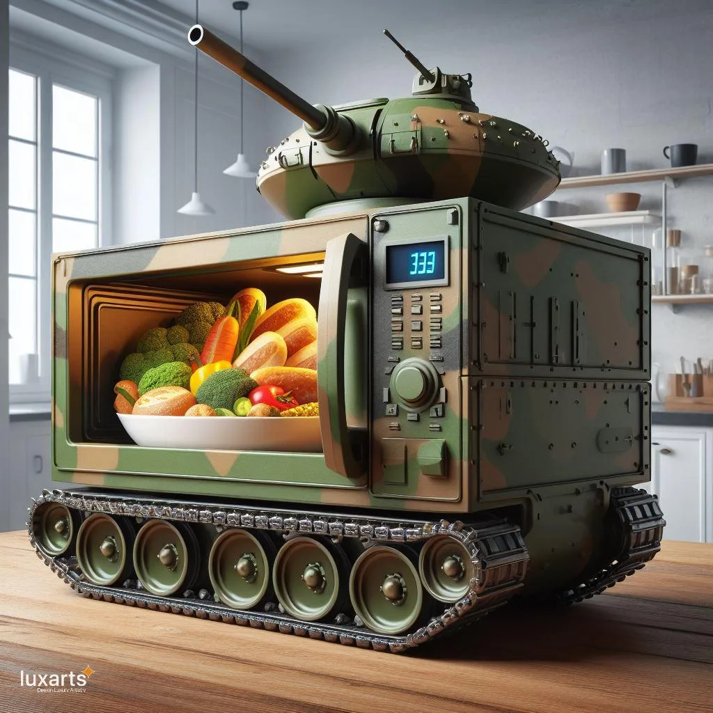Power Up Your Kitchen: Tank-Inspired Microwave for Heavy-Duty Cooking luxarts tank inspired microwave 3 jpg