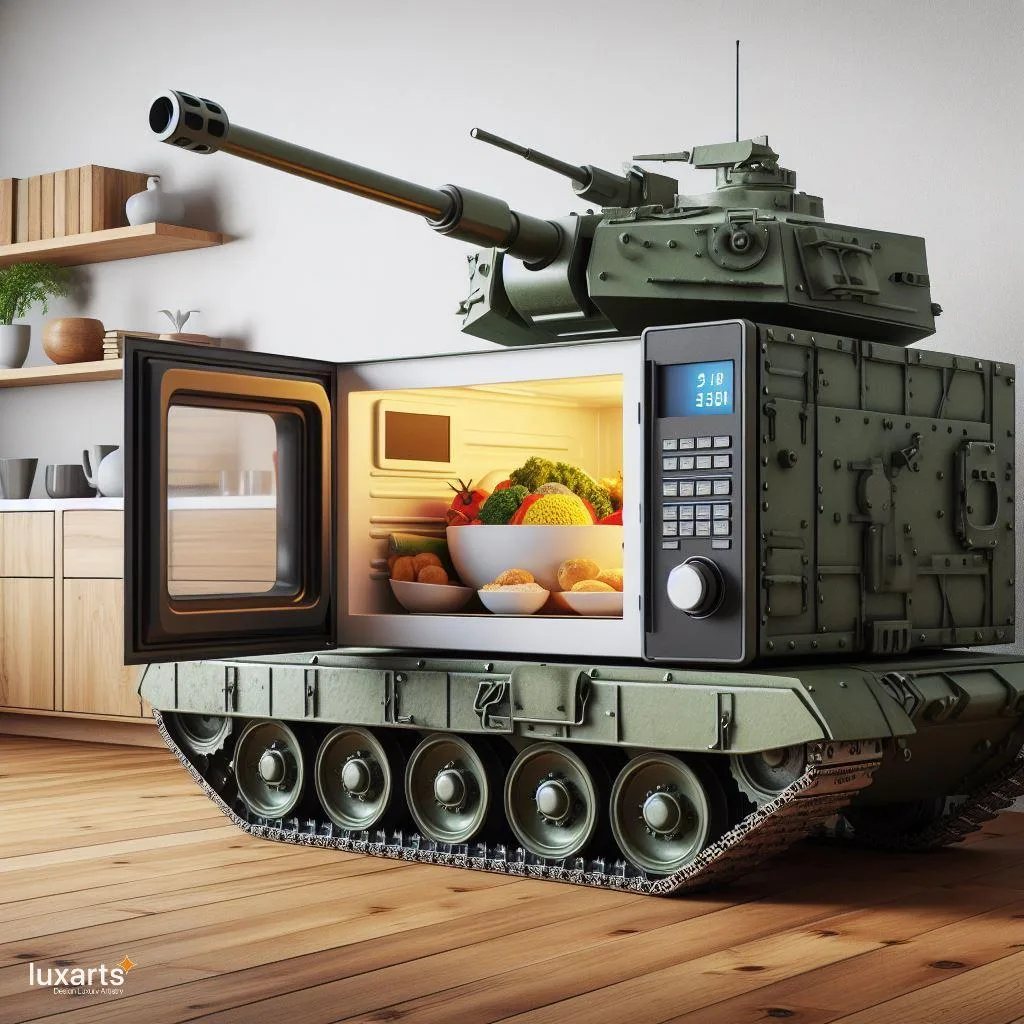 Power Up Your Kitchen: Tank-Inspired Microwave for Heavy-Duty Cooking luxarts tank inspired microwave 5 jpg