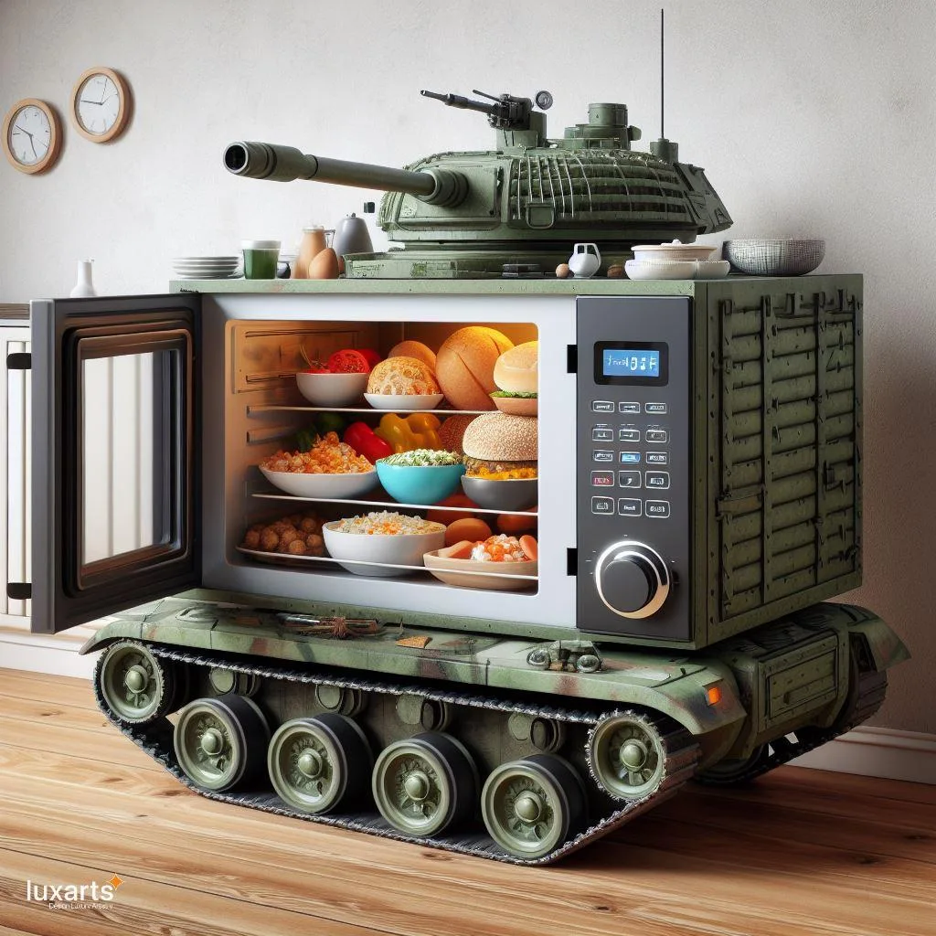 Power Up Your Kitchen: Tank-Inspired Microwave for Heavy-Duty Cooking luxarts tank inspired microwave 7 jpg