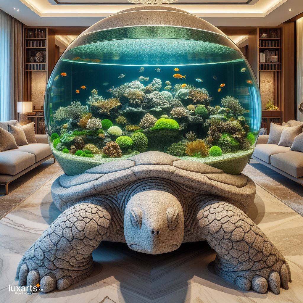 Underwater Wonderland: Turtle-Shaped Aquarium for a Unique Marine Display luxarts turtle shaped aquariums 10