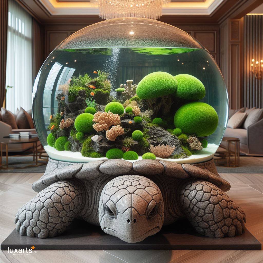 Underwater Wonderland: Turtle-Shaped Aquarium for a Unique Marine Display luxarts turtle shaped aquariums 12