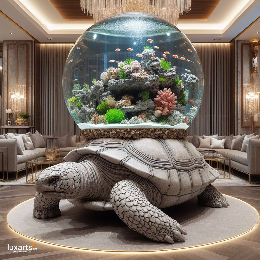 Underwater Wonderland: Turtle-Shaped Aquarium for a Unique Marine Display luxarts turtle shaped aquariums 14