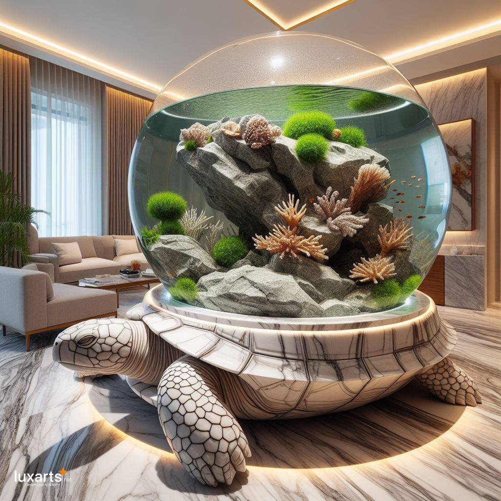 Underwater Wonderland: Turtle-Shaped Aquarium for a Unique Marine Display luxarts turtle shaped aquariums 15