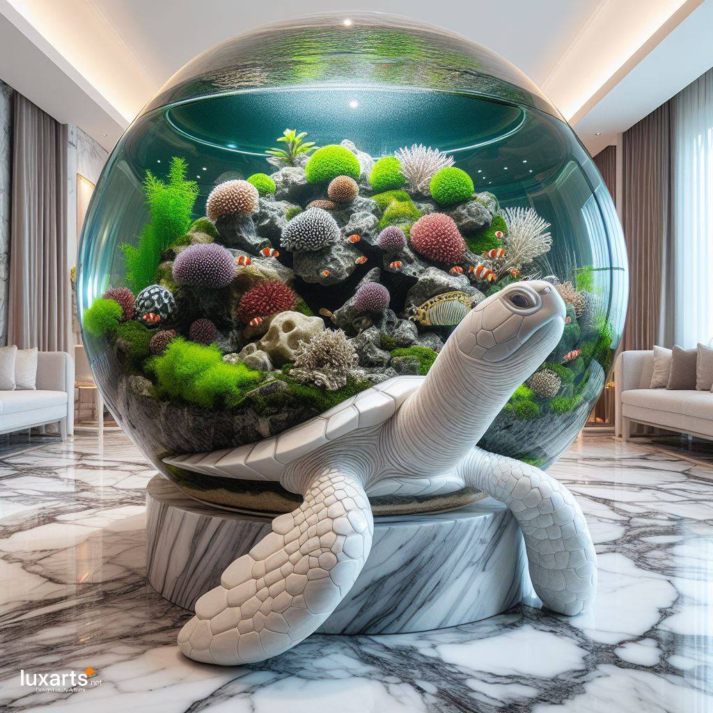 Underwater Wonderland: Turtle-Shaped Aquarium for a Unique Marine Display luxarts turtle shaped aquariums 2