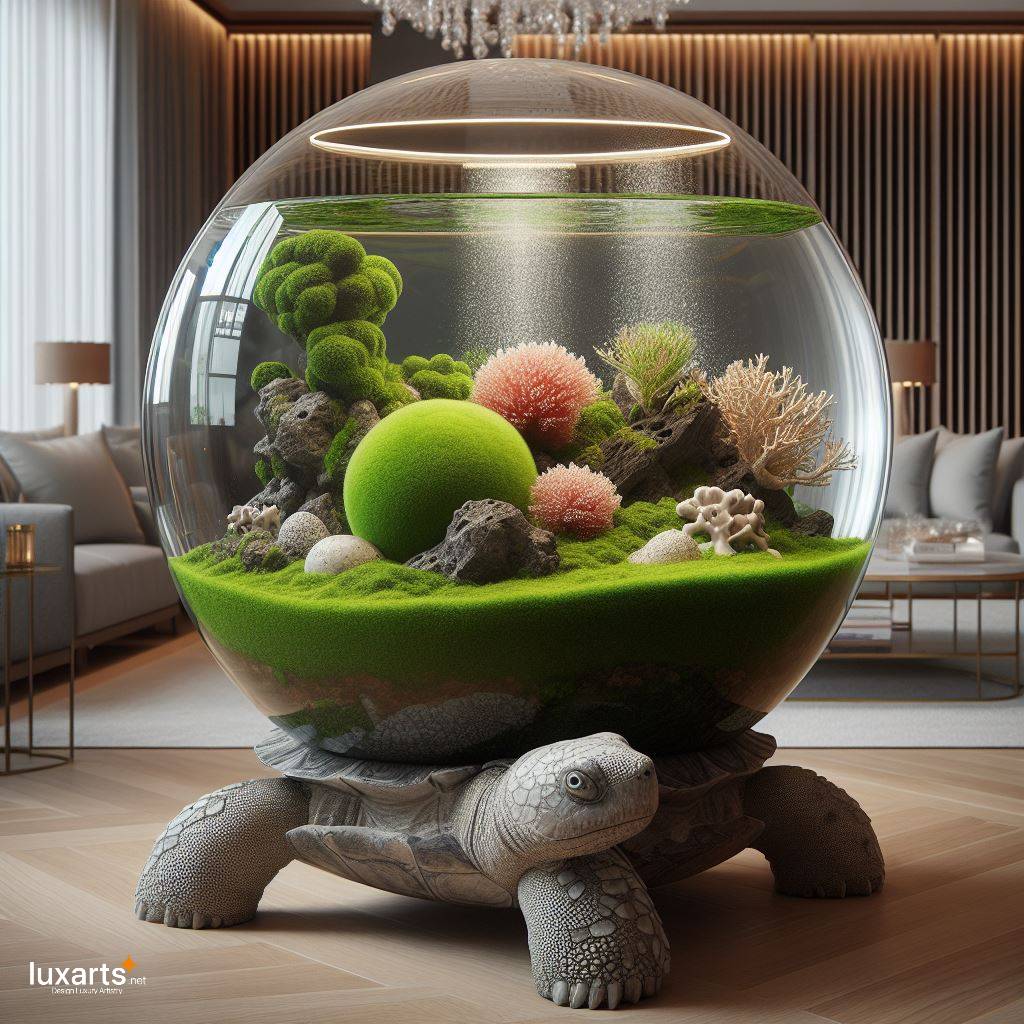 Underwater Wonderland: Turtle-Shaped Aquarium for a Unique Marine Display luxarts turtle shaped aquariums 4