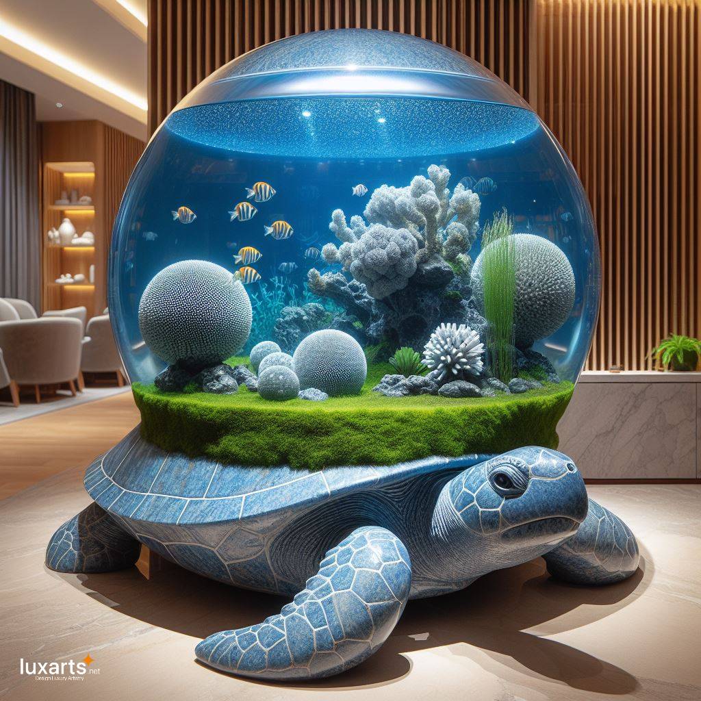 Underwater Wonderland: Turtle-Shaped Aquarium for a Unique Marine Display luxarts turtle shaped aquariums 6