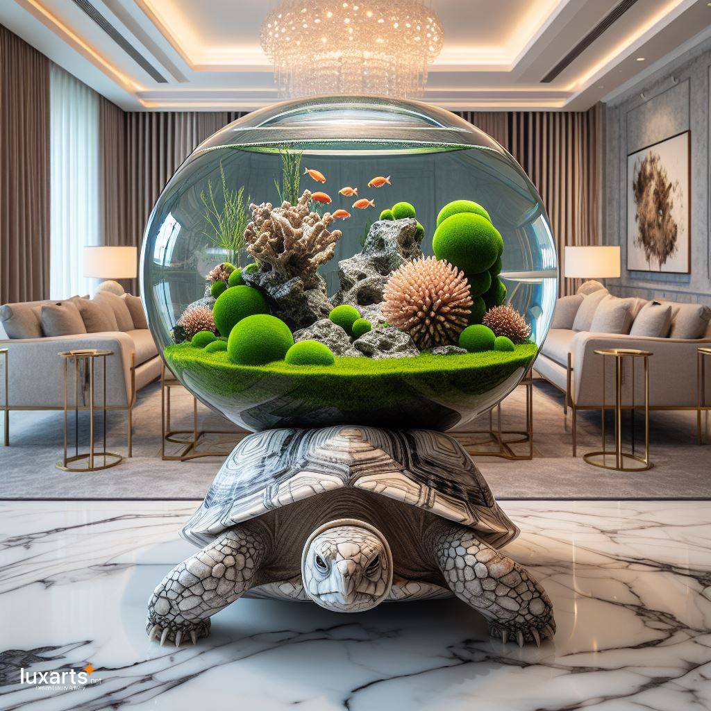 Underwater Wonderland: Turtle-Shaped Aquarium for a Unique Marine Display luxarts turtle shaped aquariums 8