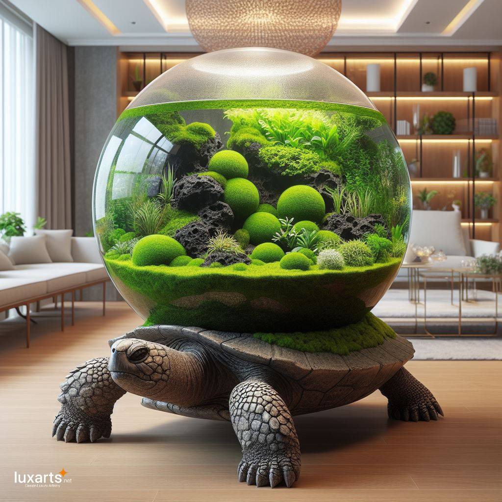 Underwater Wonderland: Turtle-Shaped Aquarium for a Unique Marine Display luxarts turtle shaped aquariums 9